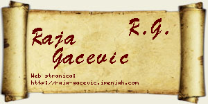 Raja Gačević vizit kartica